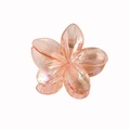 Exquisite peach iridescent plumeria flower hair claw clip with a glossy finish - Bulk - Orange
