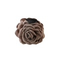 Brown flower hair claw clip with chiffon petals and leopard design for women hairstyles - Khaki