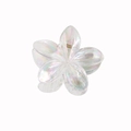Exquisite iridescent plumeria hair claw clip with a pearlescent finish and metal spring - Bulk - Transparent White