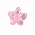 Exquisite light pink iridescent plumeria hair claw clip with a glossy holographic finish - Bulk - Pink