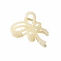 Elegant cream-colored butterfly hair claw clip with a glossy finish and gold spring - Jelly Yellow