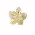 Pince à cheveux fleur de frangipanier jaune irisé avec finition nacrée translucide - En Vrac - Jaune
