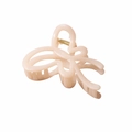 Pink resin butterfly hair claw clip with matte finish and gold spring for thick hair - Jelly Apricot