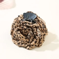 Chic leopard print rose flower hair claw clip made of elegant chiffon for women - Khaki Leopard