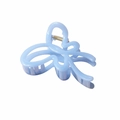 Large light blue butterfly claw clip made of resin with durable silver metal spring - Jelly Blue
