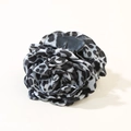 Pinza per capelli a fiore con stampa leopardata grigia per acconciature eleganti - Imballaggio Individuale / Leopardo Nero