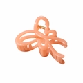 Peach pink butterfly hair claw clip with golden spring mechanism on white background - Jelly Orange