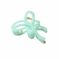 Mint green butterfly hair claw clip in translucent resin with a golden metal spring - Jelly Teal