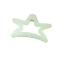 Pinza para el pelo con forma de estrella verde claro y acabado brillante traslúcido - Iridiscente Verde / Empaque a granel