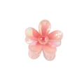 Haarklammer mit rosa schillernder Harzblume und Perlmutt-Effekt für Damenfrisuren - Großpackung / Holografisches Rosa