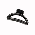 Pinza per capelli nera classica con doppie file di strass scintillanti da donna - Nero