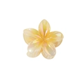 Vibrant pearlescent yellow plumeria flower hair claw clip with glossy finish - Bulk Packaging / Iridescent Plumeria-Yellow