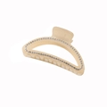 Elegante pinza per capelli a semicerchio crema con rifiniture in strass scintillanti - Albicocca