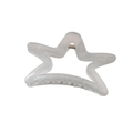 Pinza para el pelo grande en forma de estrella blanco crema translúcido de acrílico duradero - Gris Gelatina / Empaque a granel