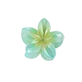 Iridescent light green plumeria hair claw clip with a pearlescent finish for styling - Iridescent Plumeria-Teal