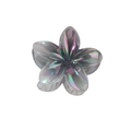 Iridescent flower hair claw clip with pearlescent finish and secure grip teeth - Bulk Packaging / Iridescent Plumeria-Black