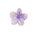Iridescent violet gradient plumeria hair claw clip with colorful floral design - Bulk Packaging / Iridescent Plumeria-Purple