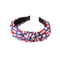 Fashionable American flag star knotted headband with red white and blue pattern - Knotted Style - Blue