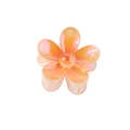 Perlmutt-Haarklammer in Orange mit Blumen-Design und glänzendem Farbverlauf-Finish - Großpackung / Irisierendes Orange