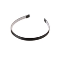 Classic 1cm black ribbed fabric headband with non-slip teeth for secure DIY hair styling - Black