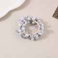 Élastique à cheveux élégant avec perles colorées et bande crème pour queue de cheval - Gris Aurore AB