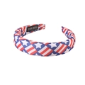 Cerchietto largo fatto a mano stile bandiera americana con tessuto stelle e strisce - Stile Spugna - Blu
