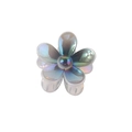 Pince à cheveux fleur irisée avec finition aurora colorée et pétales en résine claire - Emballage en vrac / Noir Magique