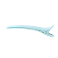 Light blue matte alligator hair clip with a streamlined design for professional styling - Blue