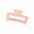 Pinza per capelli rettangolare rosa con strass per acconciature eleganti e chic - Rettangolare Rosa