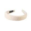 Cerchietto imbottito ricamato a mano in jacquard crema con eleganti motivi floreali - Stile Largo / crema