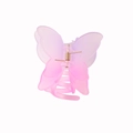 Pince à cheveux papillon avec dégradé rose et violet et finition en résine mate - Purple Rose Gradient