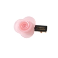 Fermaglio per capelli con fiore di acetato rosa e scritta dorata France Handmade - Rosa Rosa