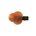 Pince à cheveux rose en acétate ambré avec l'inscription France Handmade gravée - Couleur Rose Caramel
