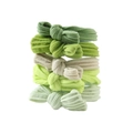 5-piece elastic bow hair ties set in green and beige gradient colors with ribbed fabric - Green System