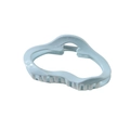 Large light blue wave-shaped hair claw clip for thick hair with glossy resin finish - Bulk Packaging / Blue