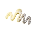 Matte wavy hair claw clip featuring yellow-to-grey gradient with white speckled pattern - Wave Style / Yellow Coffee