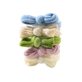 Set of high-elasticity bow hair ties in blue, beige, green, pink, and cream colors - Blue & Green
