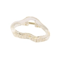 Champagne gold large acrylic hair claw clip with wave heart design and non-slip teeth - Bulk Packaging / Creamy White