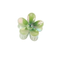 Pince à cheveux fleur vert aurore iridescent avec pétales à texture transparente - Emballage en vrac / Vert Herbe Irisé