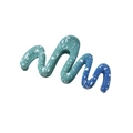 Gradient teal to deep blue wavy hair claw clip with white splatter pattern - Wave Style / Navy Peacock Blue