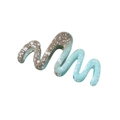 Brown to light blue gradient wave hair claw clip with white speckled matte texture - Wave Style / Blue Brown