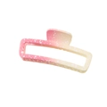 Pink and yellow gradient geometric hair claw clip with white speckled pattern - Single Naked Pack / Gradient Pink
