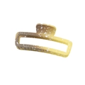 Geometric hair claw clip with brown to yellow gradient and white ink splatter patterns - Single Naked Pack / Gradient Coffee Yellow
