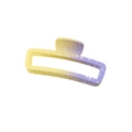 Rectangle hair claw clip with yellow and purple gradient and white ink splash texture - Single Naked Pack / Gradient Yellow Purple