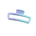 Blue and purple gradient rectangle hair claw clip with white splatter pattern - Single Naked Pack / Purple-Blue Gradient