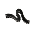 Grande molletta per capelli nera minimalista a forma di onda con finitura lucida e design a S - Confezione sfusa / Nero Lucido