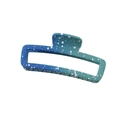 Blue and green gradient rectangular hair claw clip with white star pattern matte finish - Gradient Blue