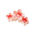 Exquisite Haarklammer mit drei rosa Resin-Blumen auf cremefarbener Basis - Rot