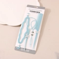 Hellblaues 4-teiliges Haarstyling-Set mit Topsy Tail und Kamm auf Display-Karte - Blau