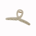 Elegante pinza per capelli in resina champagne con strass e molla in metallo dorato - Nastro-Grigio